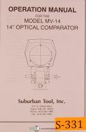 Suburban-Suburban 14\" MV-14, Optical Comparator, Operations Manual-14\"-MV-14-01